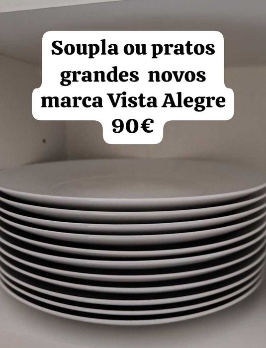 11 pratos grandes soupla vista alegre branco