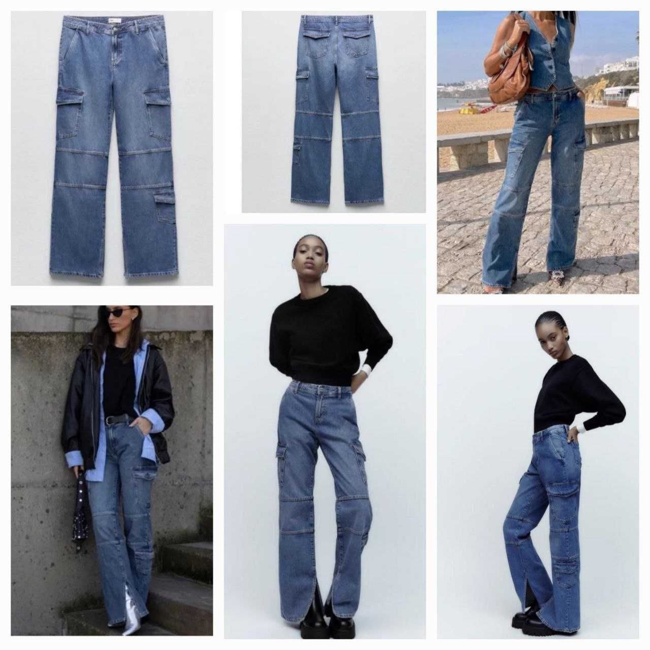 Продам трендовые джинсы карго, 38 размер, Zara