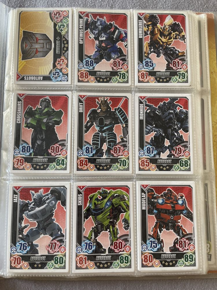 Topps-Transformers album z pełną kolekcją kart