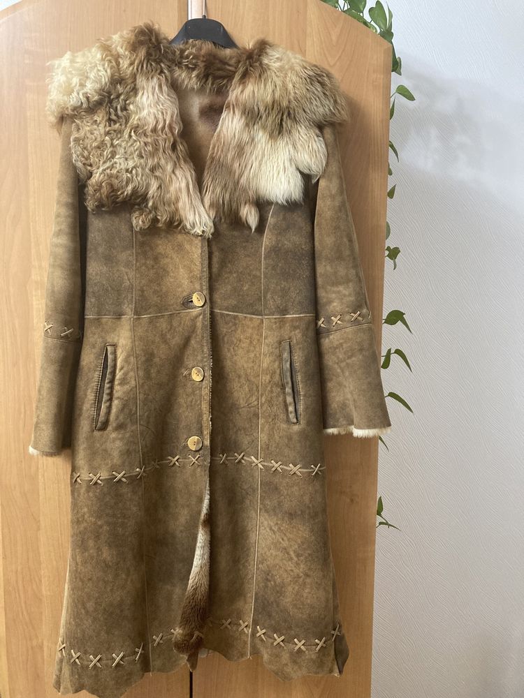 Натуральна замшева дубленка пальто Leather Palace Original