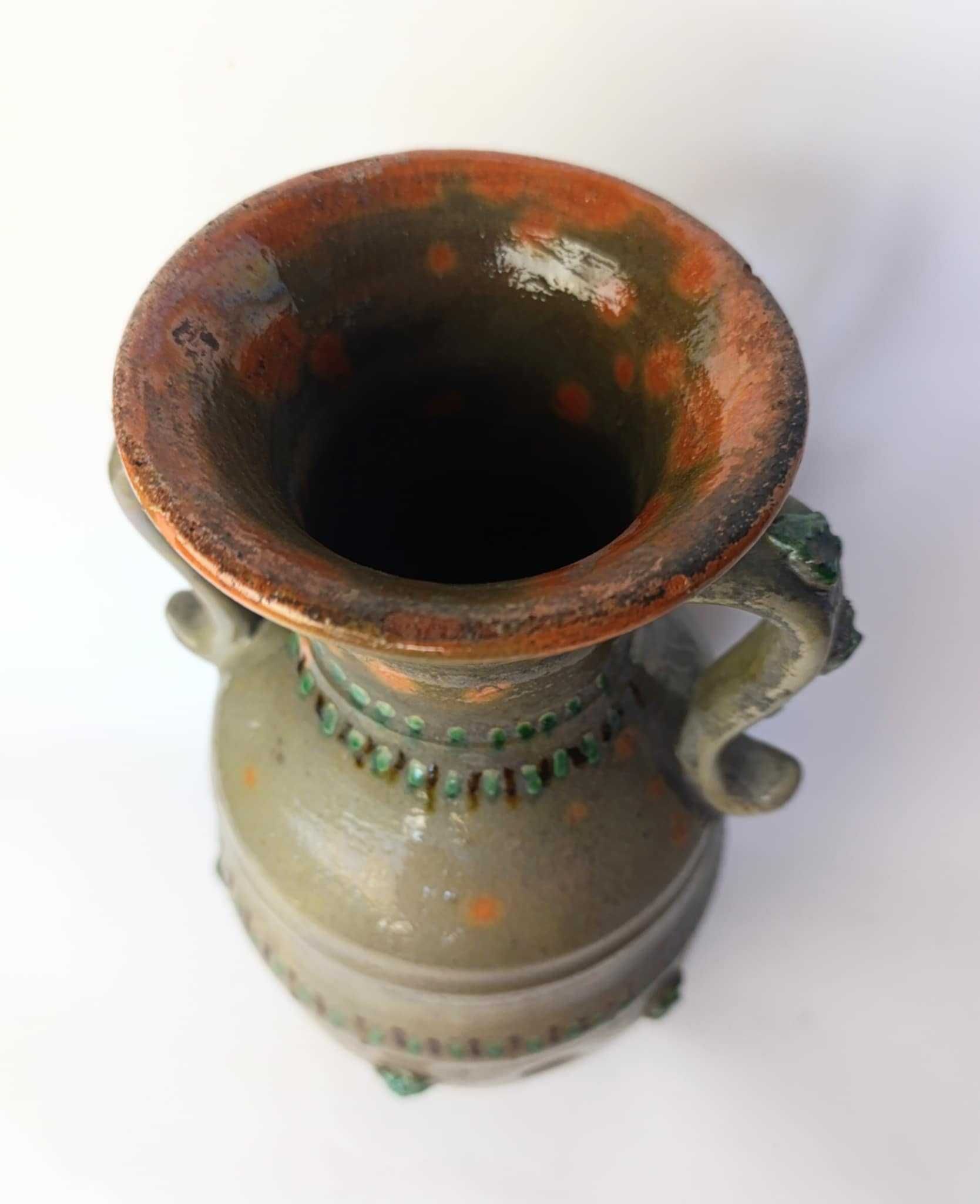 Wazon ludowy, ceramika PRL, 40 cm