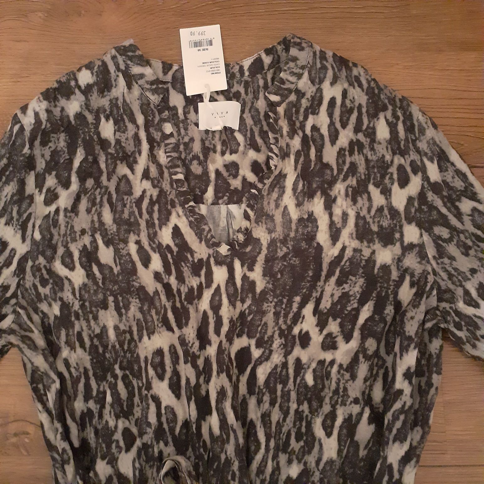 Nowa elegancka sukienka rekaw 3/4 panterka zebra M yaya wizytowa 38