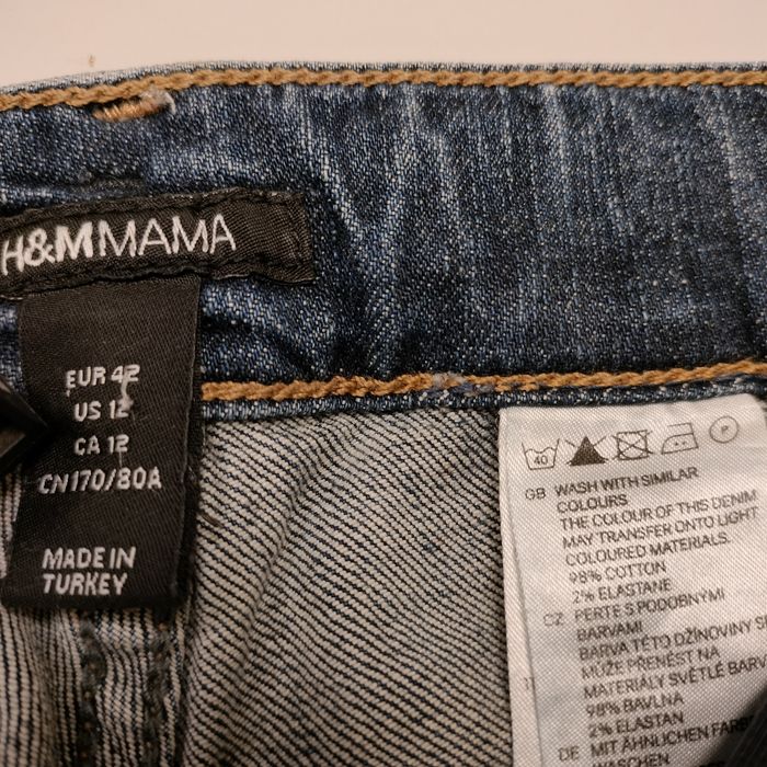 Jeansowa, jeansy, Spodnie ciążowe 42, h&m mama