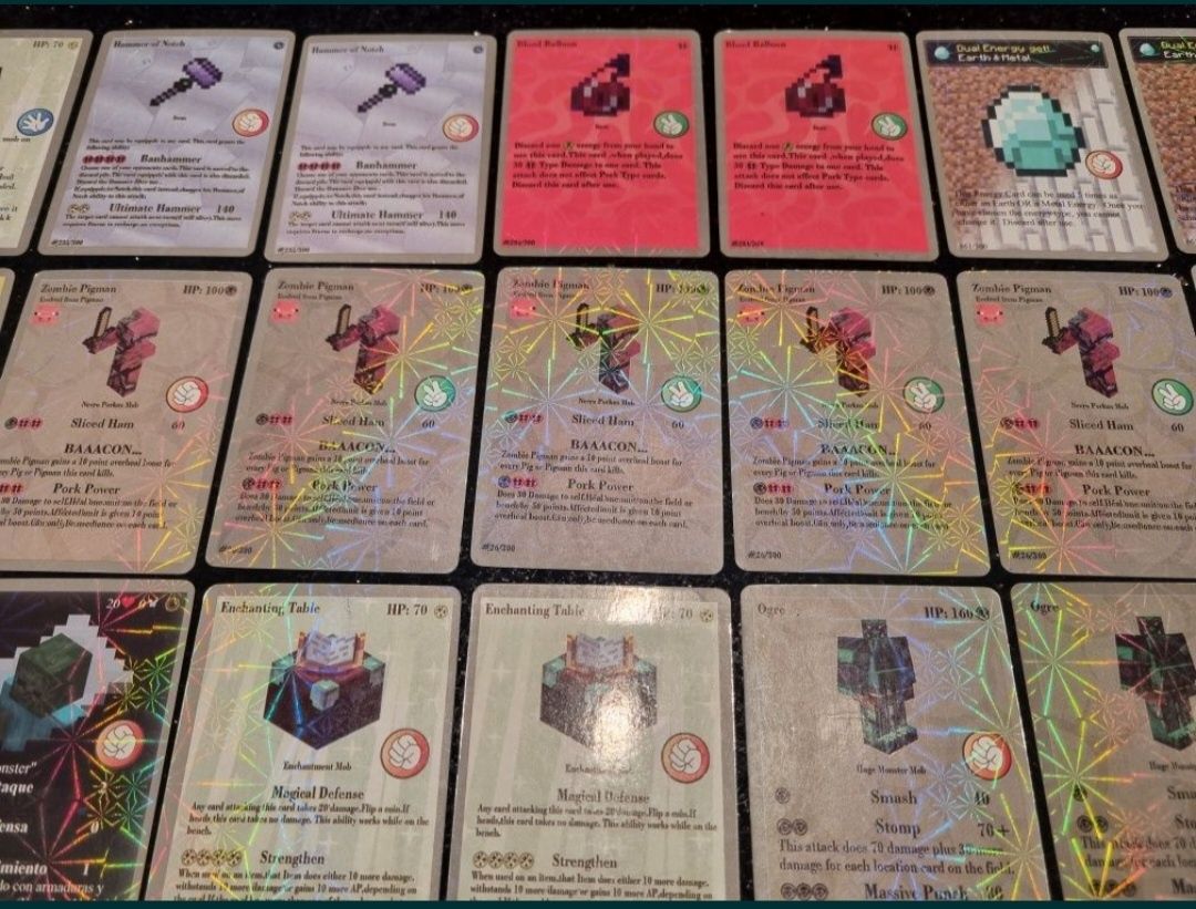 56szt karty Minecraft Trading Card Game Mutant Zombie Black Cat Human
