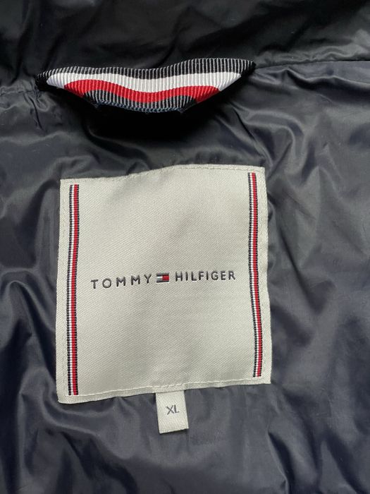 42 Tommy Hilfiger granatowa kurtka pikowana modna jesienna zimowa navy