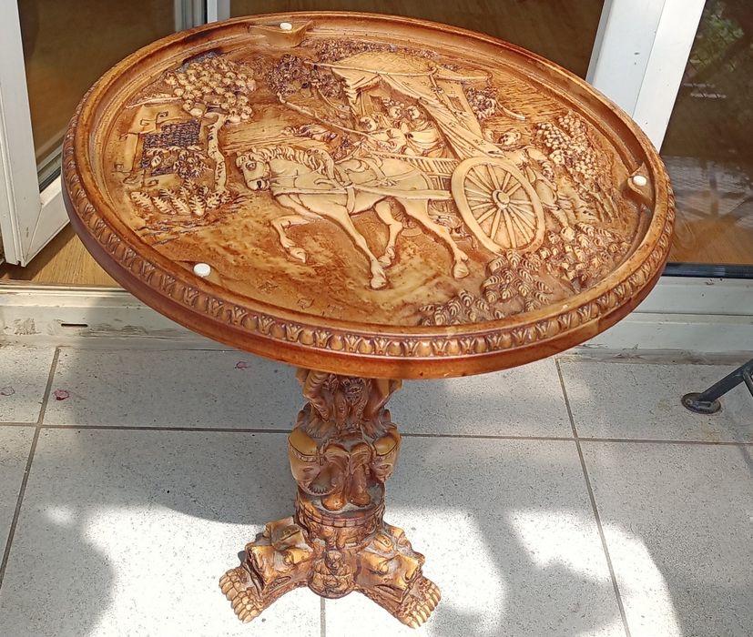 chiński stolik opiumowy z żywicy vintage lata 50