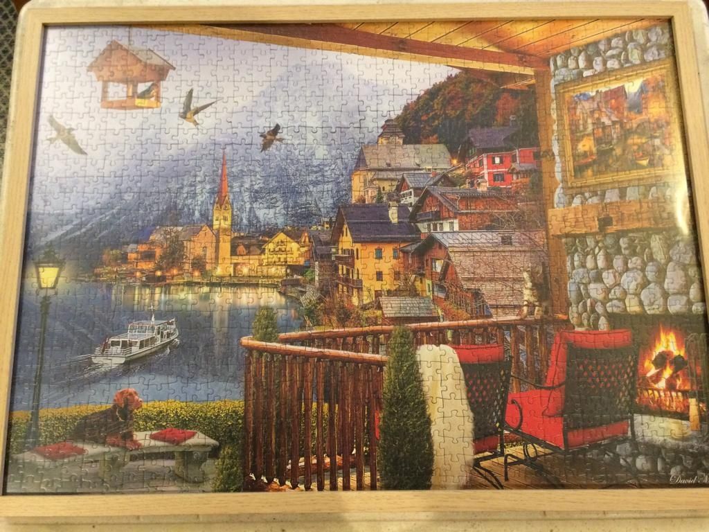 Puzzle 1000 peças Hallstatt clementoni Terminado