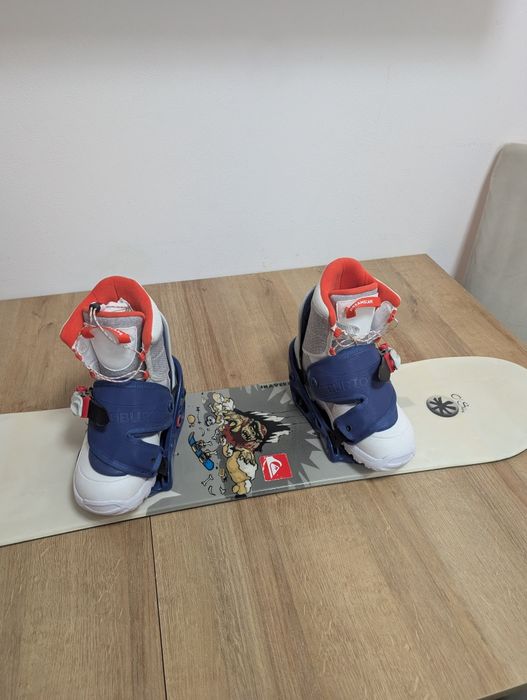 Snowboard dzieciecy - 97cm. Deska, wiązania, buty 32/33