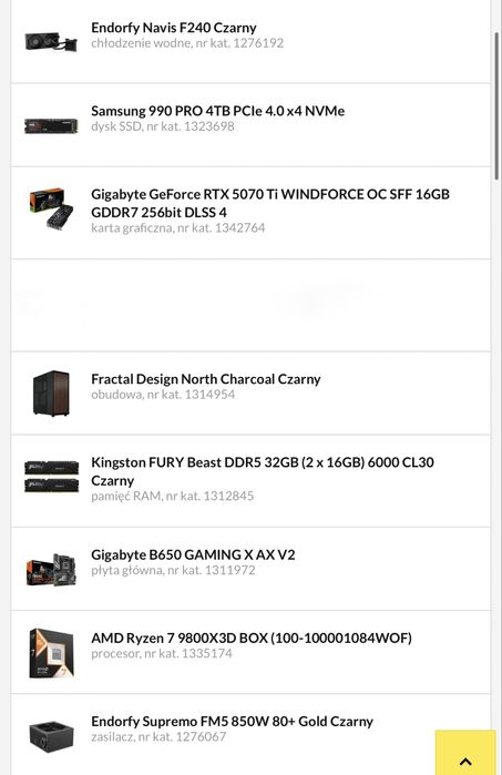 Komputer Gamingowy RYZEN 7 9800X3D RTX 5070Ti 32GB DDR5 4TB + GWAR