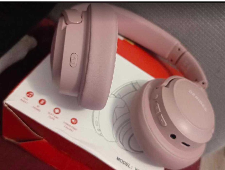 Słuchawki bezprzewodowe nauszne BERIBES WIRELESS HEADPHONES różowe