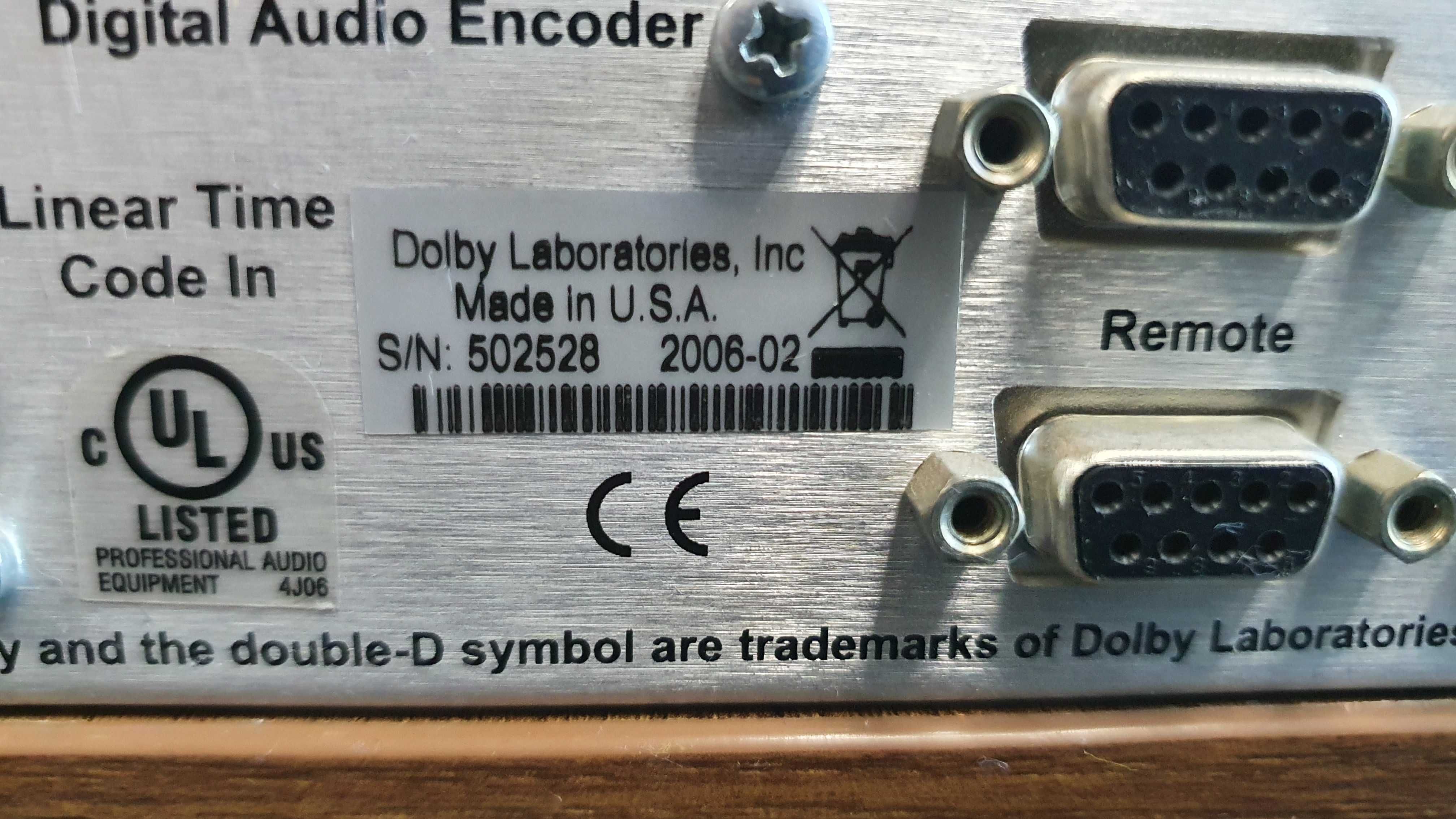 Dolby Digital Model DP569 Digital Audio Encoder