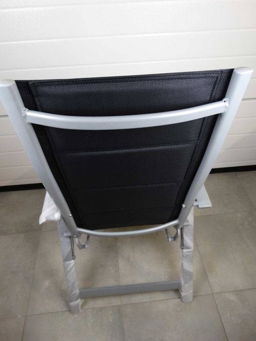 Chicreat 80504 Składany leżak, aluminium, czarny/srebrny, 69x57x113 cm