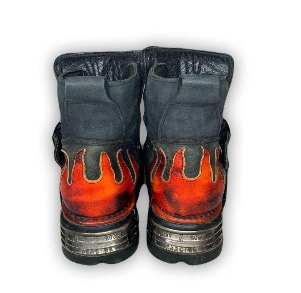 New Rock flame biker archive boots