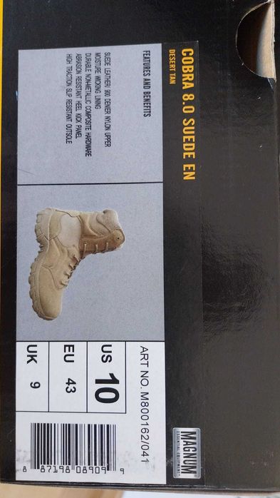 Botas Táticas Cobra 8.0 Desert Castanho EU 43 Homem MAGNUM (A ESTREAR)