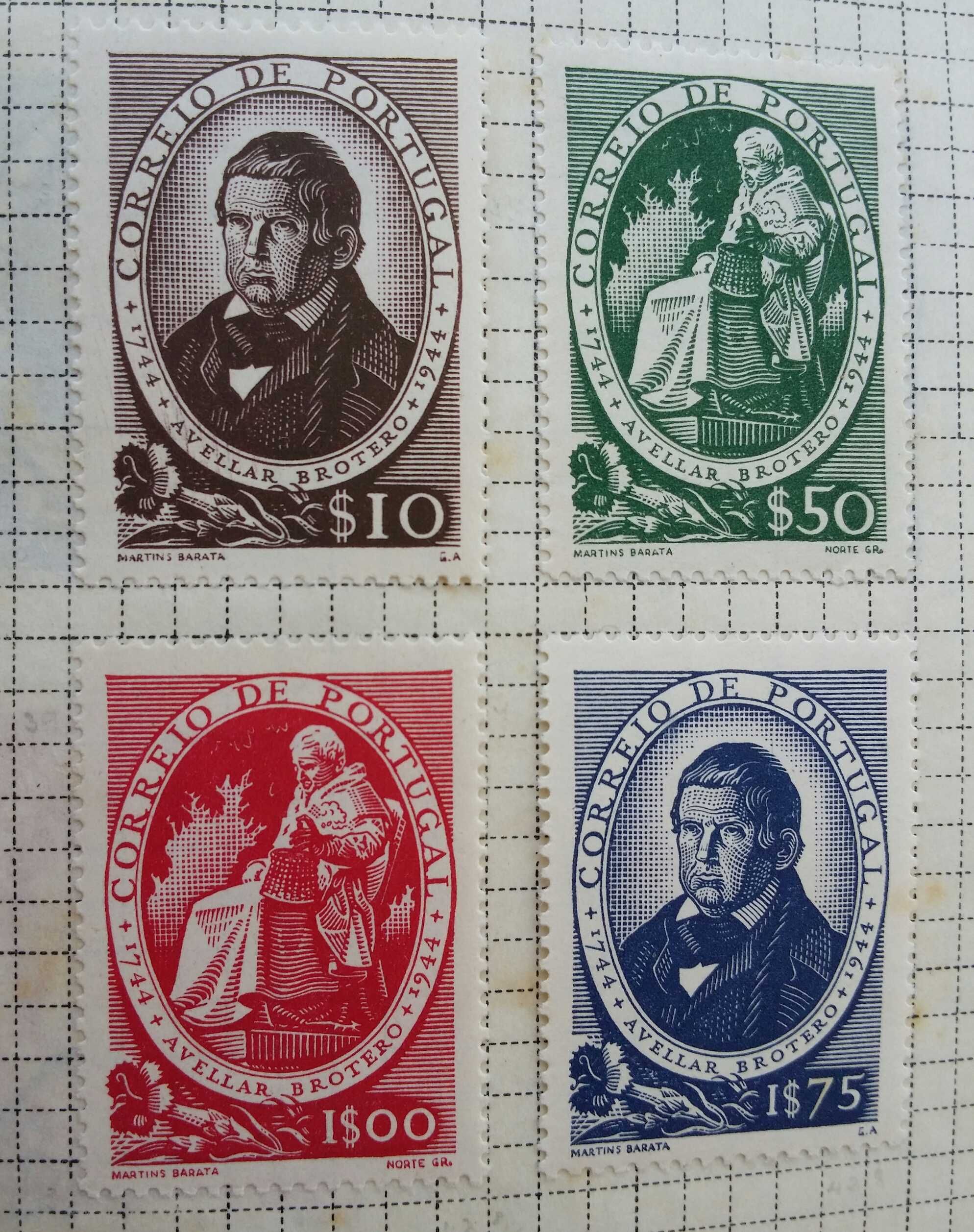 Filatelia selos Portugal 1944 - expo Filatélica e Félix Avelar Brotero