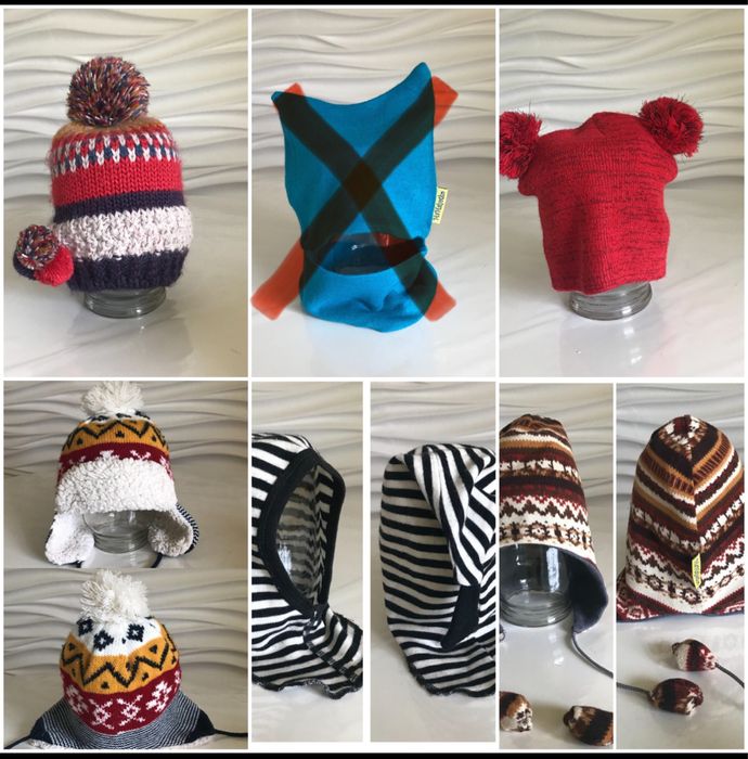 Шапка детская зима двухслойная набор шарф