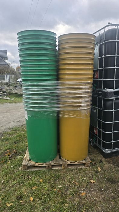 Beczka 220l metalowa stożkowa po sokach