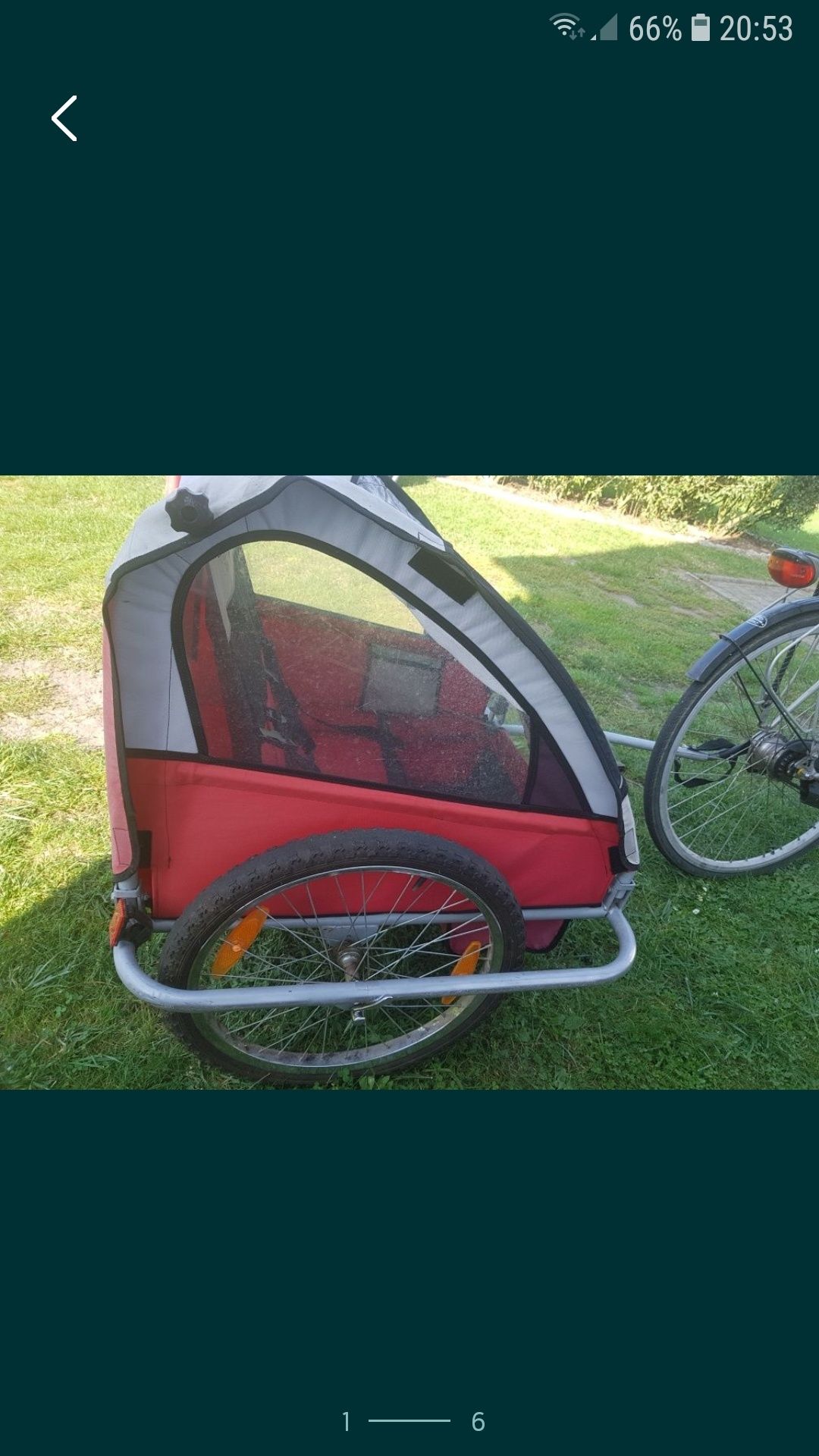 Niemiecka przyczepka rowerowa  riksza do roweru wózek 40kg ład