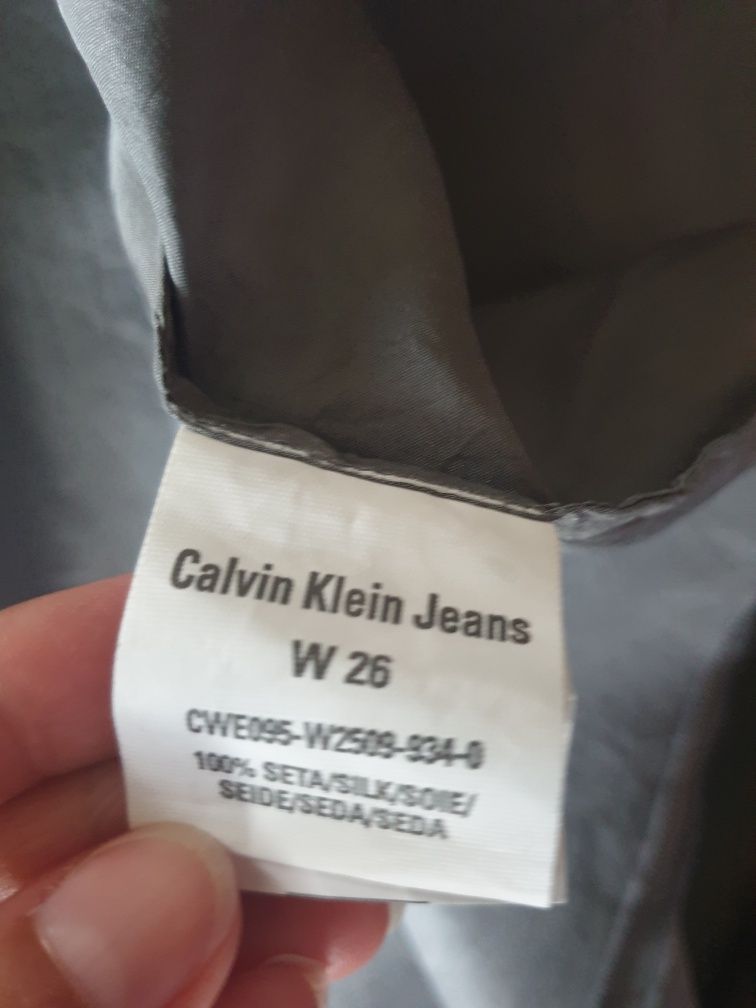 Calvin Klein _ Spódnica 100 % silk kopertowa 26