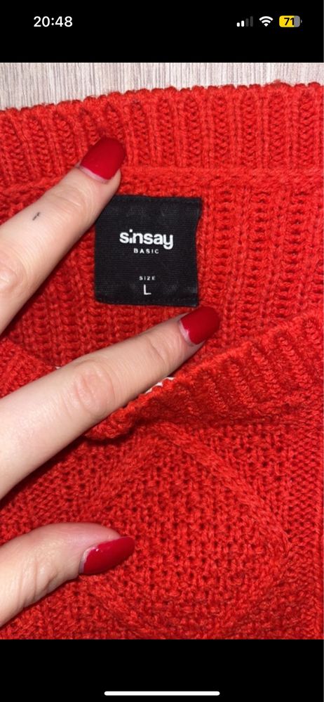 Sweter Krótki Czerwony