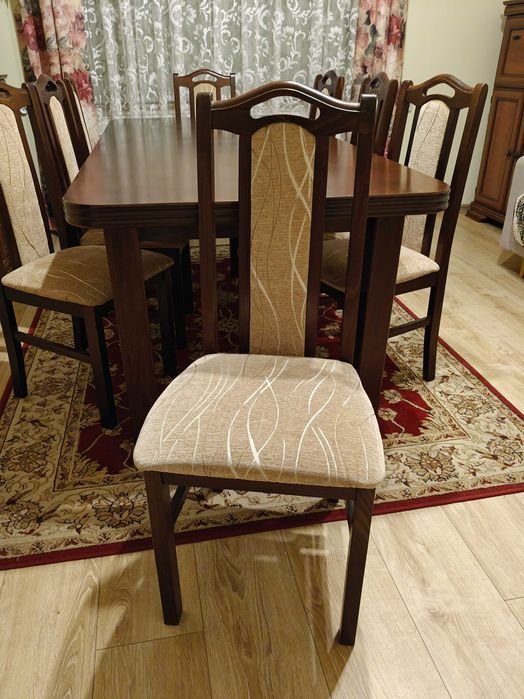 Stół 200 x 90 cm +  komplet krzeseł