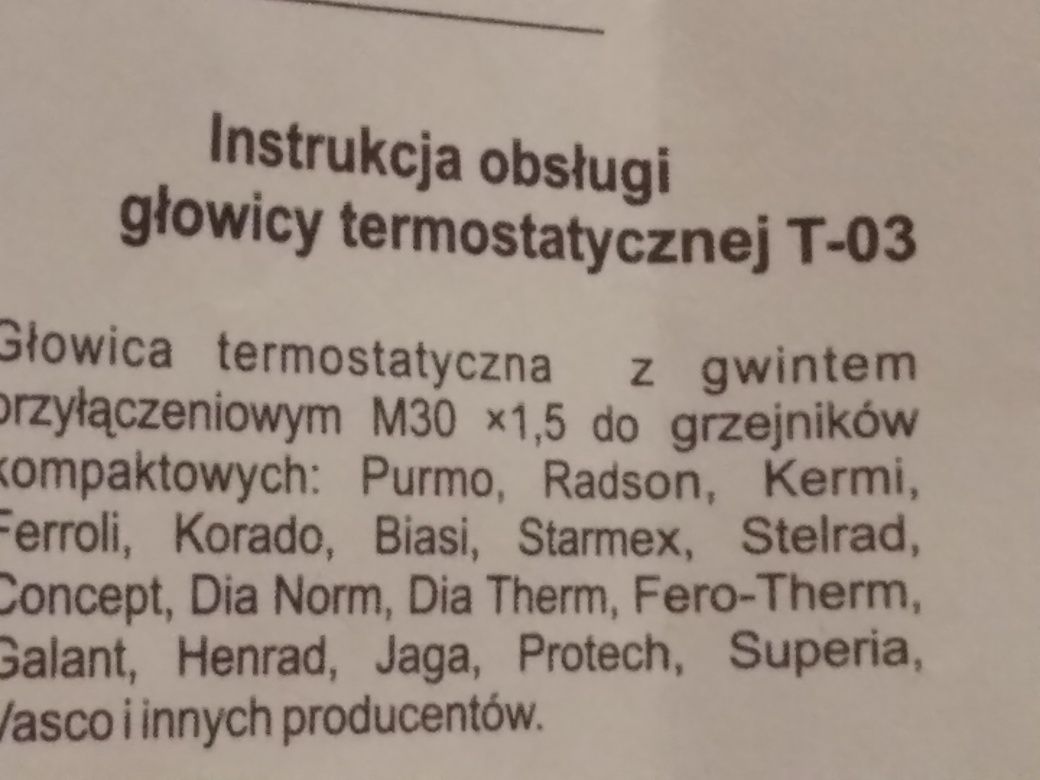 Głowica termostatyczna T-03