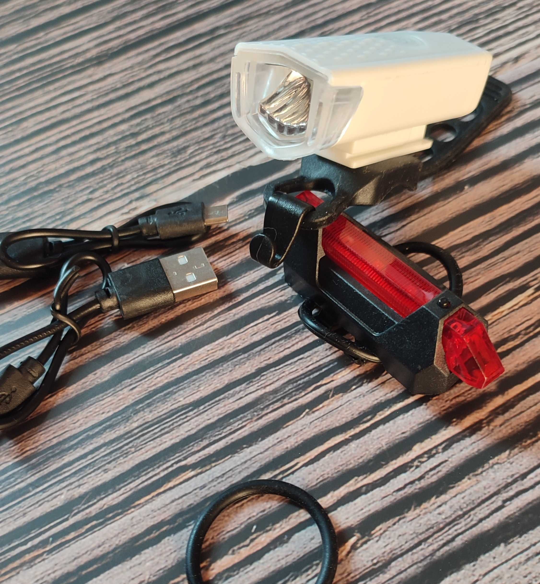 lampki rowerowe, oświetlenie rowerowe przód i tył, led, ładowanie USB