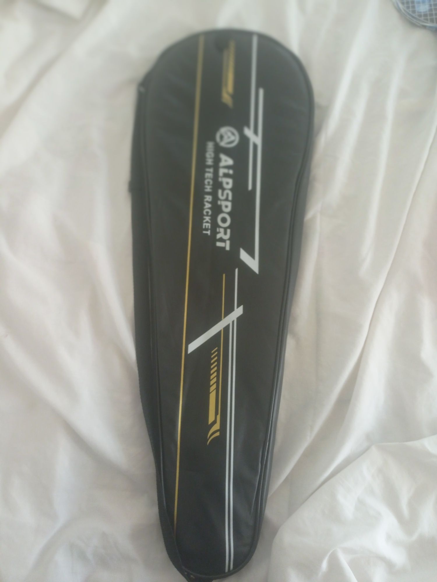 Ракетка для бадминтона профессиональная 8U >32 lbs alpsport + сумка