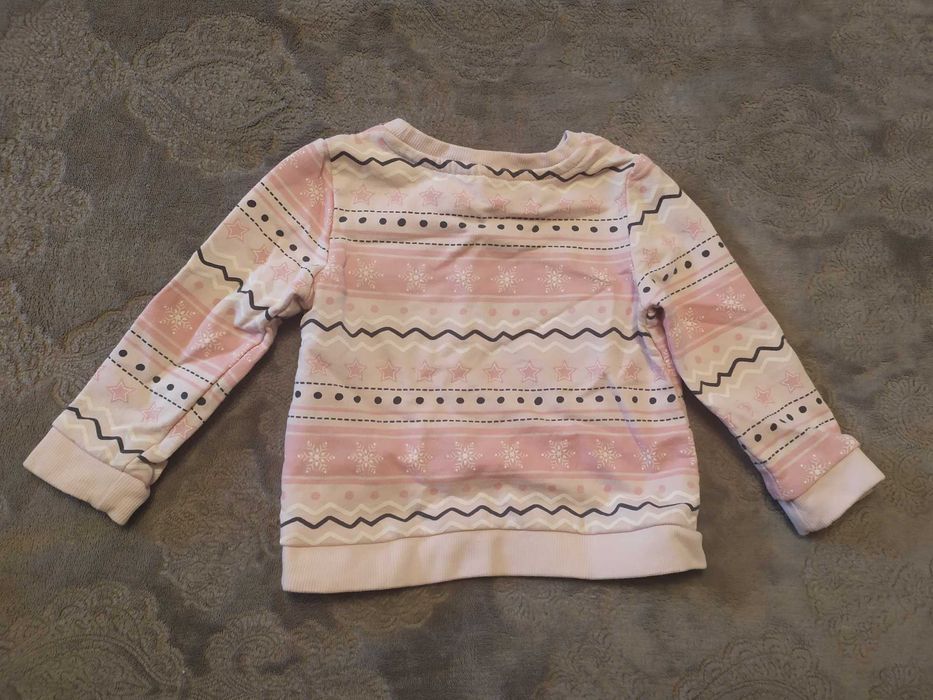 Bluzeczka So Cute zimowy wzór r. 74 święta różowa gwiazdki śnieg