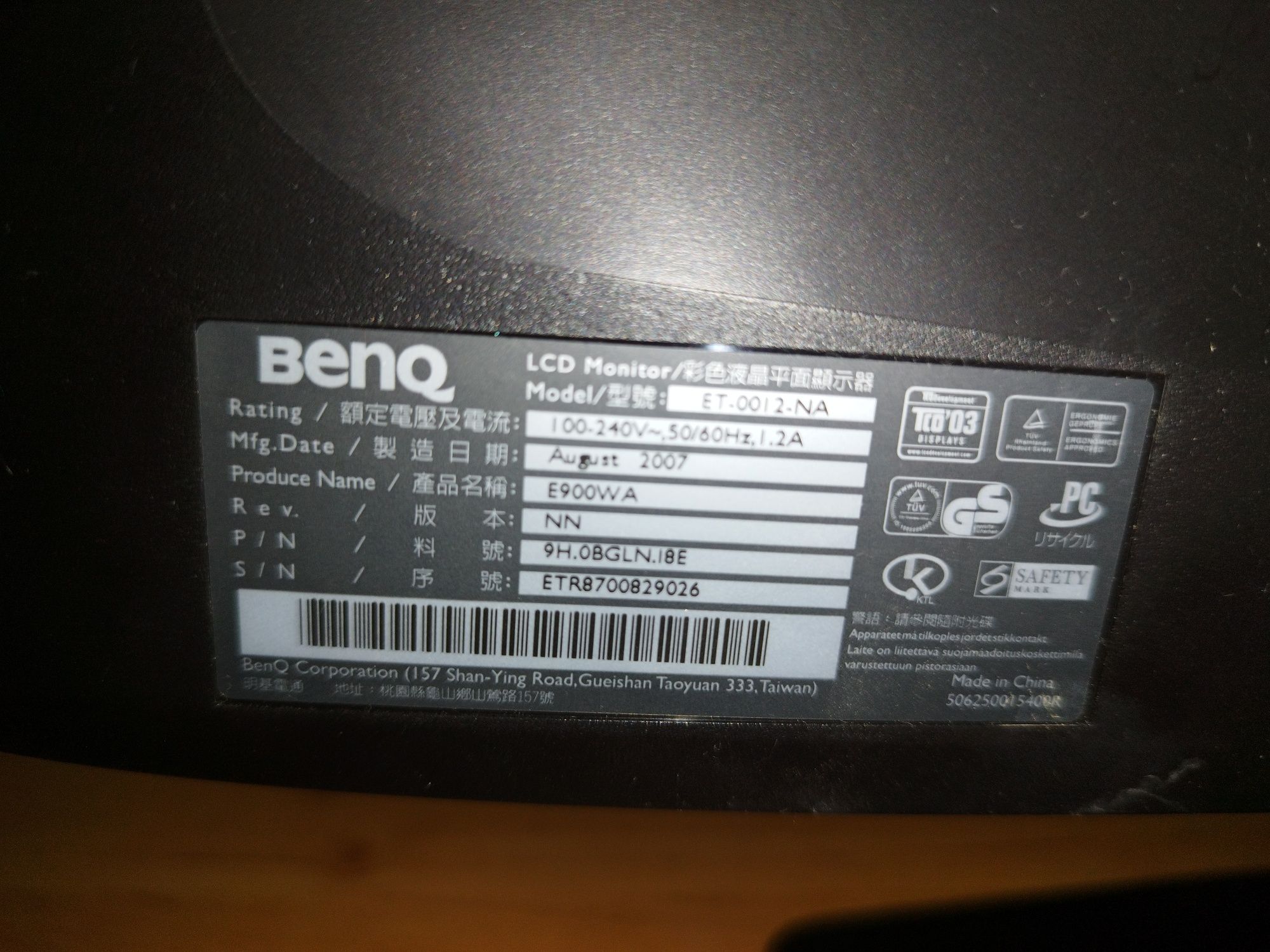 Monitor BENQ E900WA