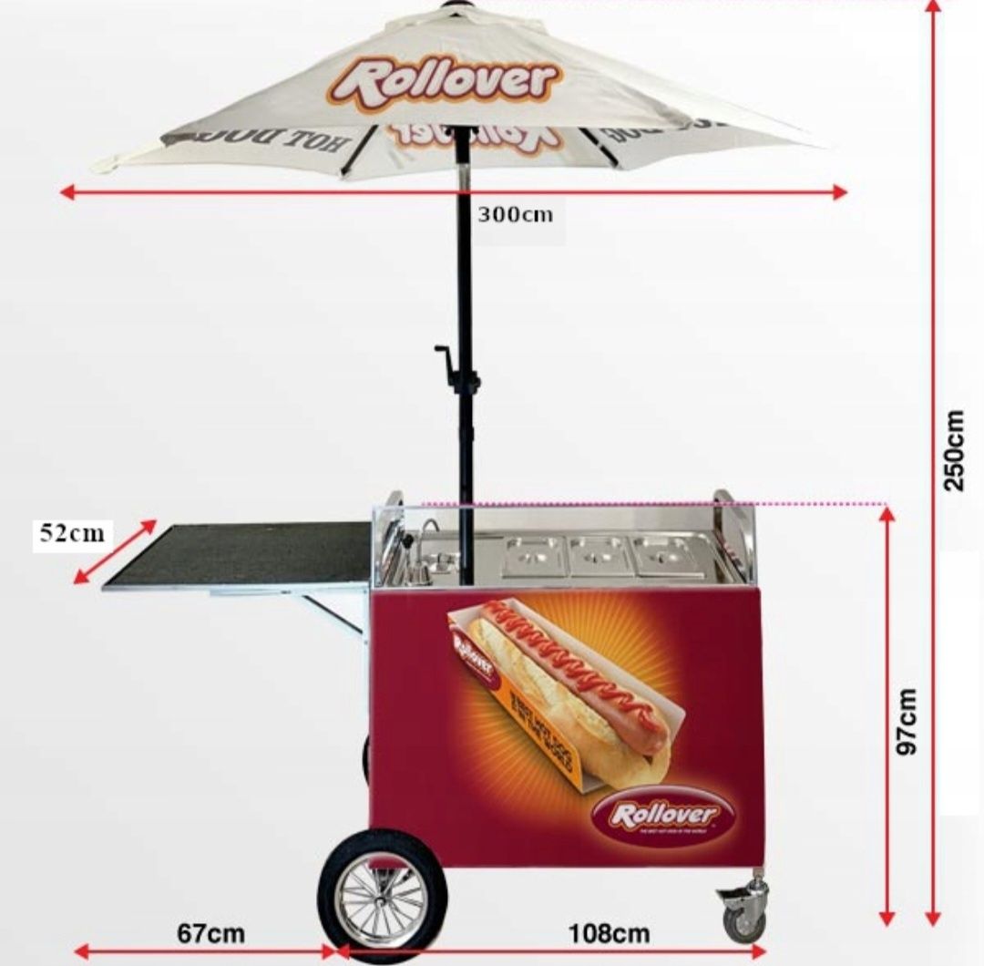 Wózek gastronomiczny do Hot Dogów Amerykańskich – Styl Retro Vintage