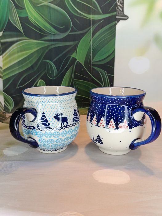 *Bolesławiec Kubek ceramiczny czeski 500 ml dwupak ceramika Bolesławie