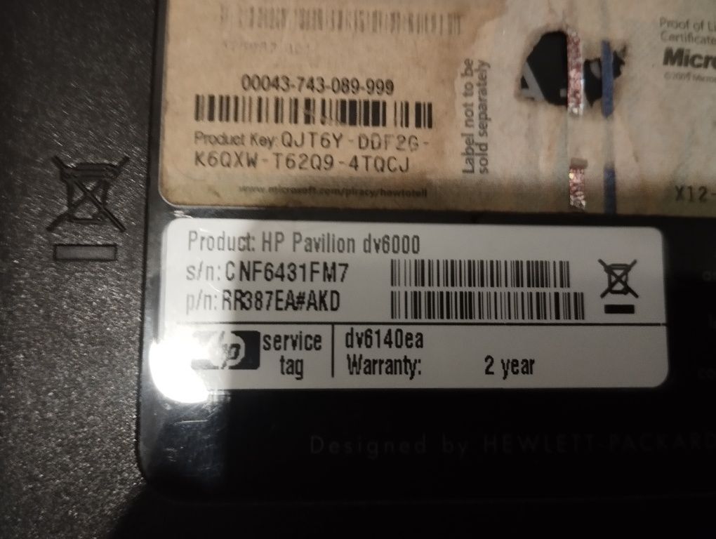 HP pawilon DV 6000 i Toshiba SATELLITE A300D
