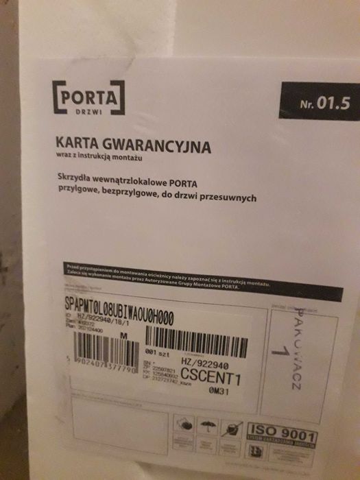 Drzwi wewnętrzne Porta Vector, białe, 80 lewe, bezprzylgowe - OKAZJA!