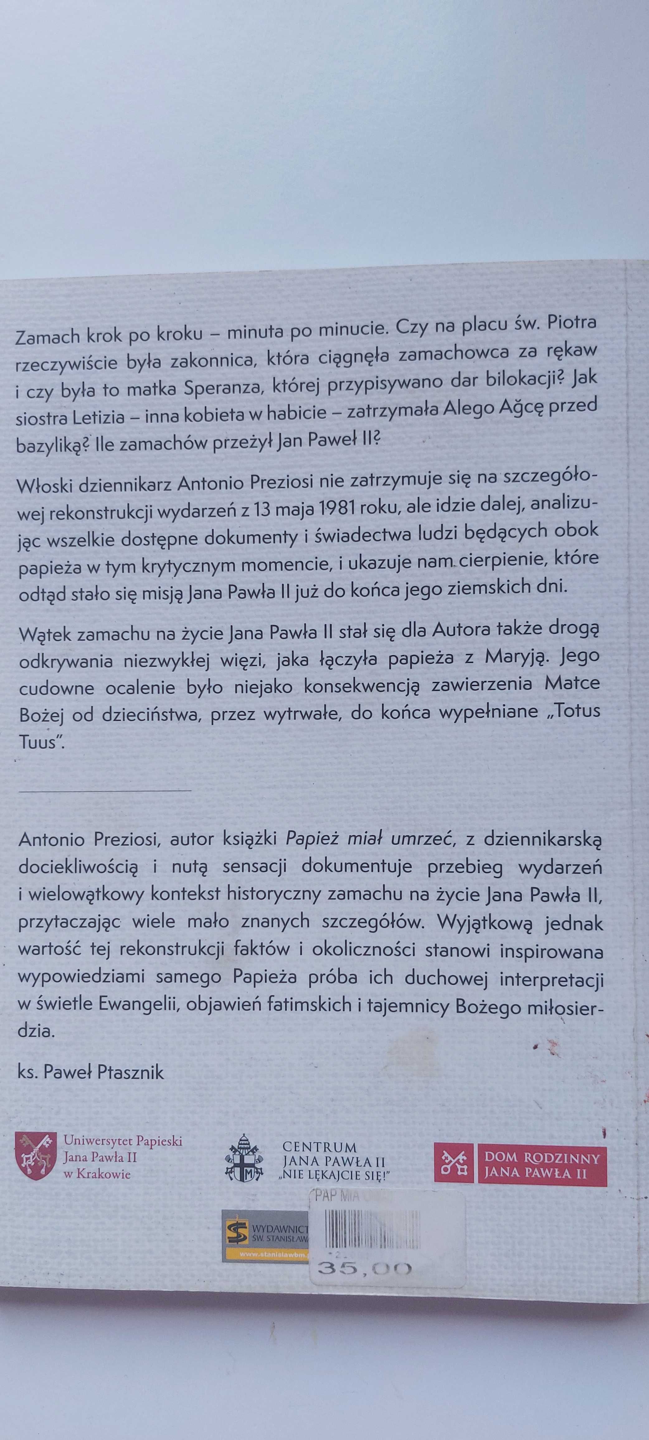 Książka ,,Papież miał umrzeć,,
