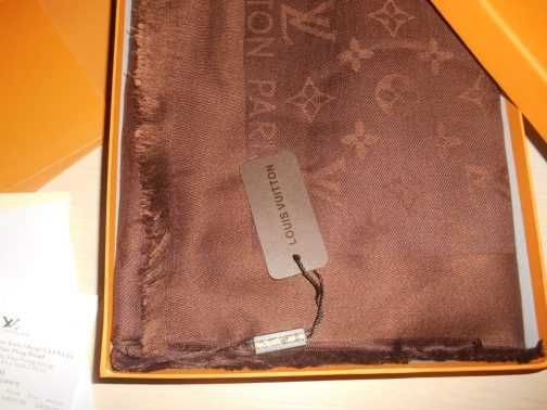 Louis Vuitton, Szal Szalik Chusta apaszka damski kasmir Francja 010444