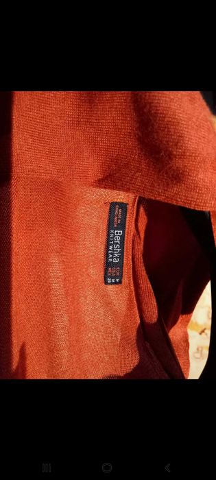 Casaco largo e comprido, laranja/cor de tijolo  - M - Bershka