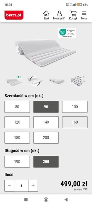 90x200 Topper Nowy Niemiecki Materac nawierzchniowy BodyGuard Bett1