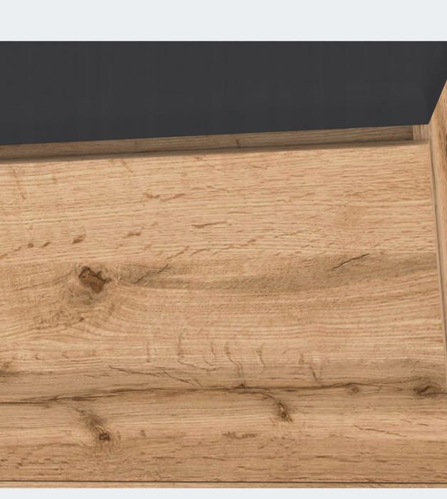 Szafka na buty VB50x30 czarne siedzisko schowek DĄB WOTAN złożona