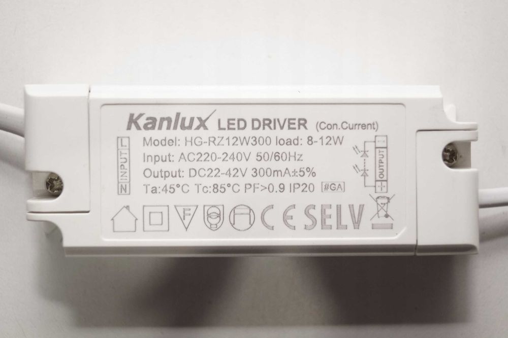 Zasilacz Kanlux LED driver HG-RZ12W300, 8-12W 300mA 50/60Hz
