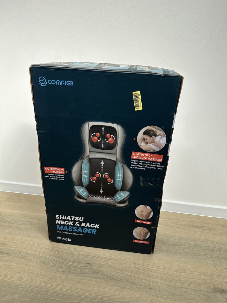 Masażer Comfier pleców i szyi, fotel Shiatsu do masażu ugniatającego