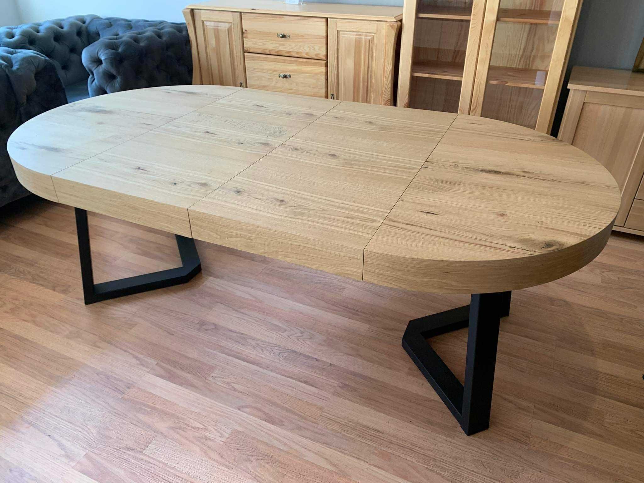 Stół dębowy loft 210 cm rozkładany