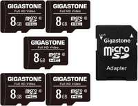 Gigastone karta pamięci microSDHC 8GB Class 10 + Adapter 5 sztuk