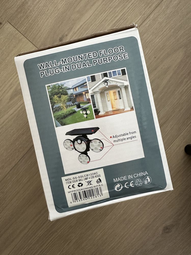 Lampa solarna z czujnikiem COB-104 wbijana ścienna
