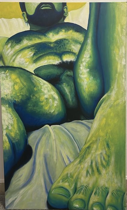 Quadro pintado em acrilico