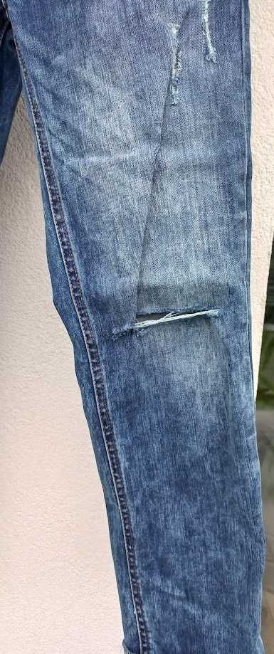 Spodnie jeansowe dżinsowe H&M 28 36 S 152/158 z przecięciami