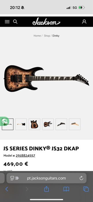 Jackson Series Dinky JS32 black burst