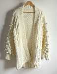 Ręcznie robiony kardigan pluszowy handmade miękki sweter
