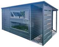 Schowek Domek Ogrodowy 3,5X2M + Wiata 1M 2X Okno Drzwi Tkd225