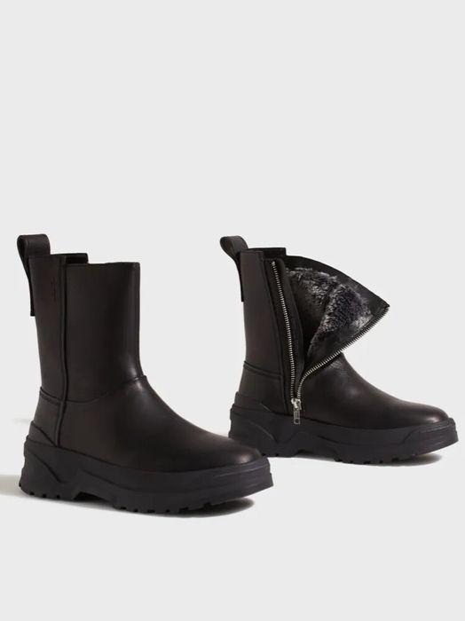 Vagabond зимові черевики челсі на платформі натуральна шкіра хутро